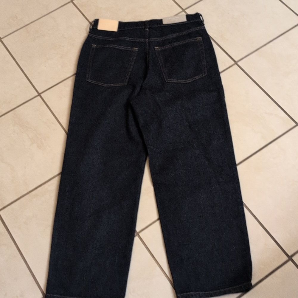 NWT Everlane The Way-high Jean Pure Blue Dark Organic Denim Straight Leg 30 - Picture 3 of 14